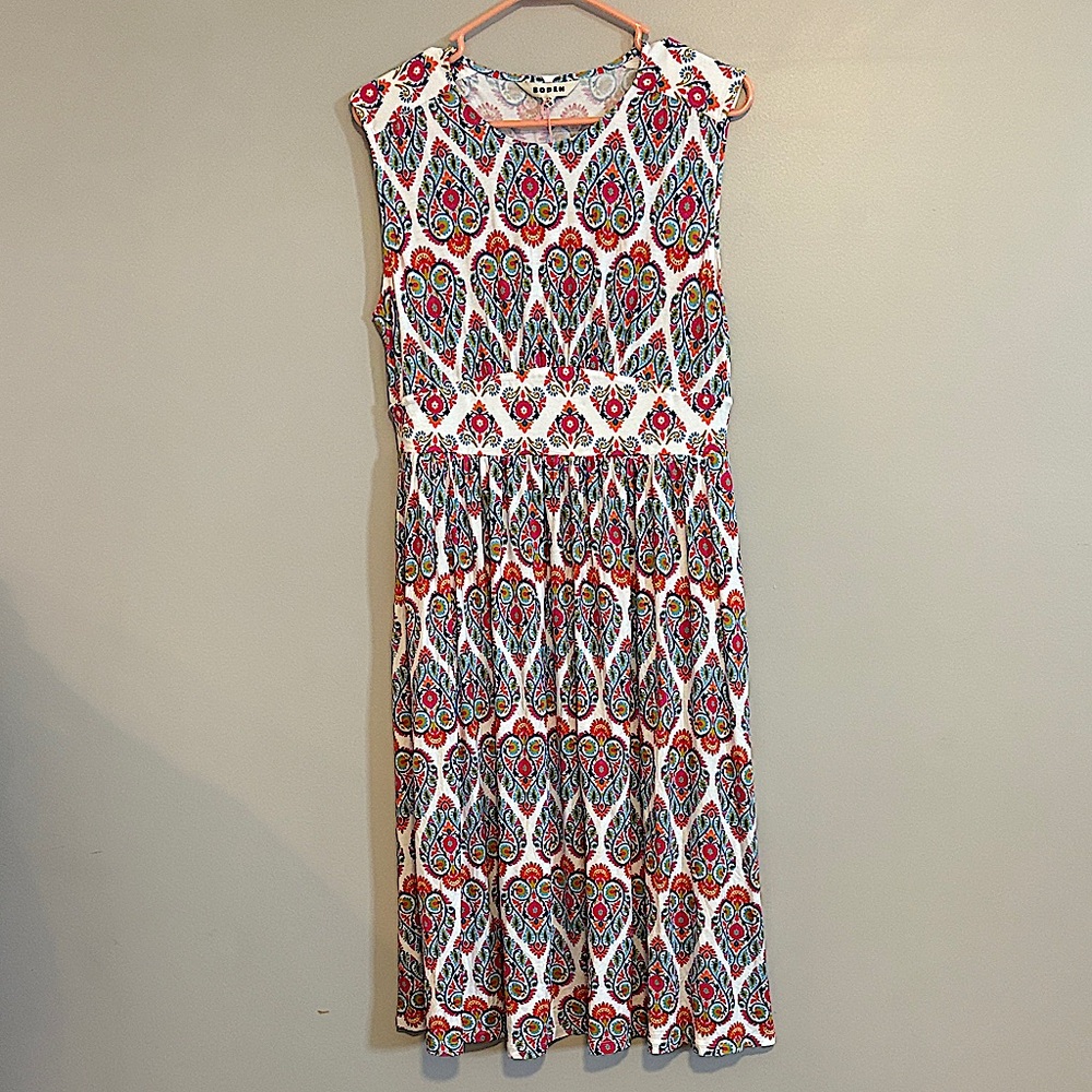 NWT! Boden Colorful Patterned Midi Dress